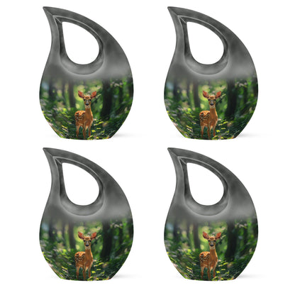 10-inch Deer themed Cross Drop Large Urn 