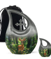 Deer Theme Large Urn With 1 Keepsake Urn