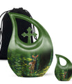 Deer Theme Large Urn With 1 Keepsake Urn