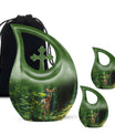 Deer Theme Large Urn With 2 Keepsake Urn