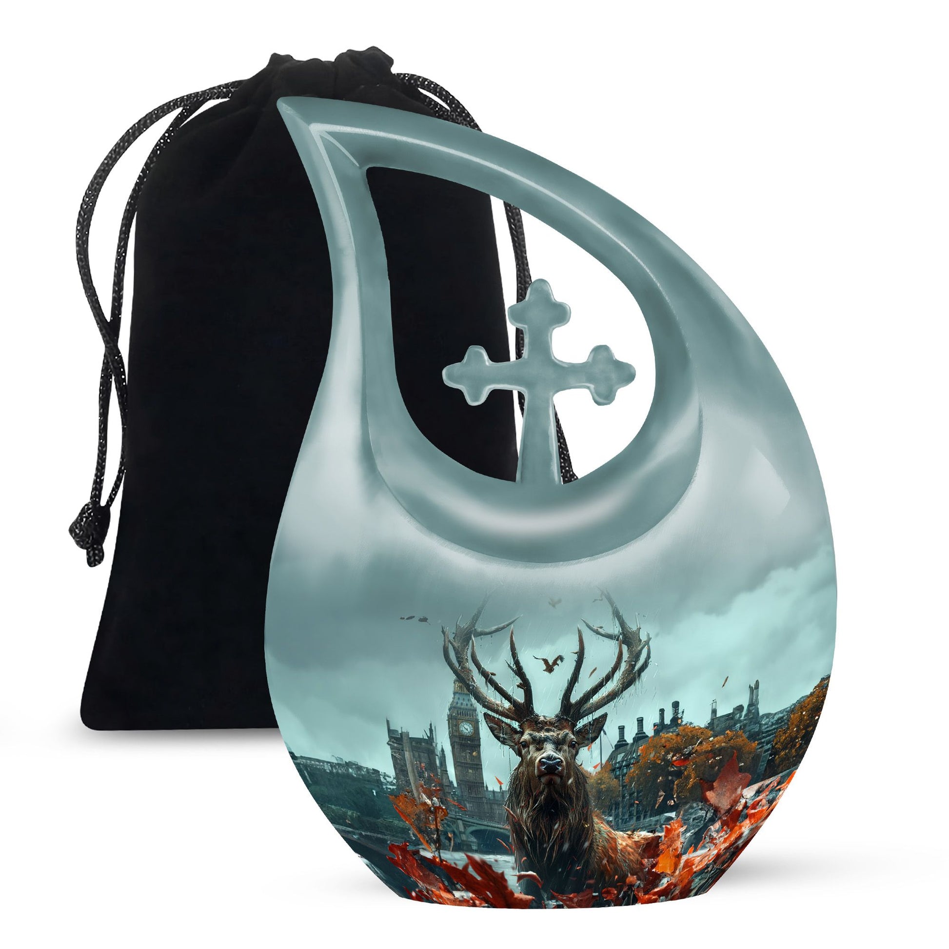 Deer Theme Large Urn 10 Inch