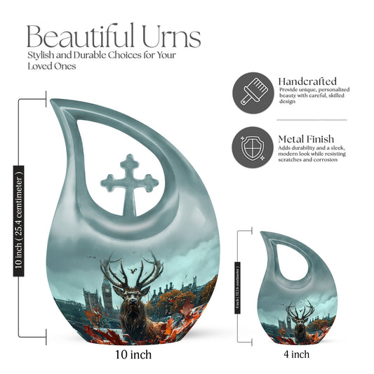 10-inch Deer theme Cross Drop design, 