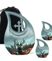Deer Theme Large Urn With 2 Keepsake Urn