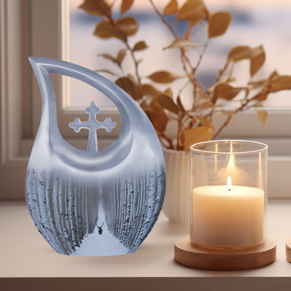 10-inch Cross Drop Deer Urn, mini urn