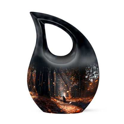 Affordable 10-inch Deer Urn with Cross Drop design