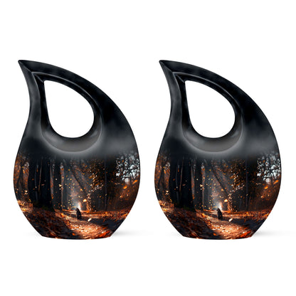Affordable 10-inch Deer Urn with Cross Drop design