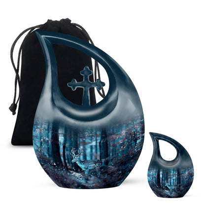 Personalized Deer Cremation Urn for Human Ashes - 10-inch, 200 cu in - Yatskia