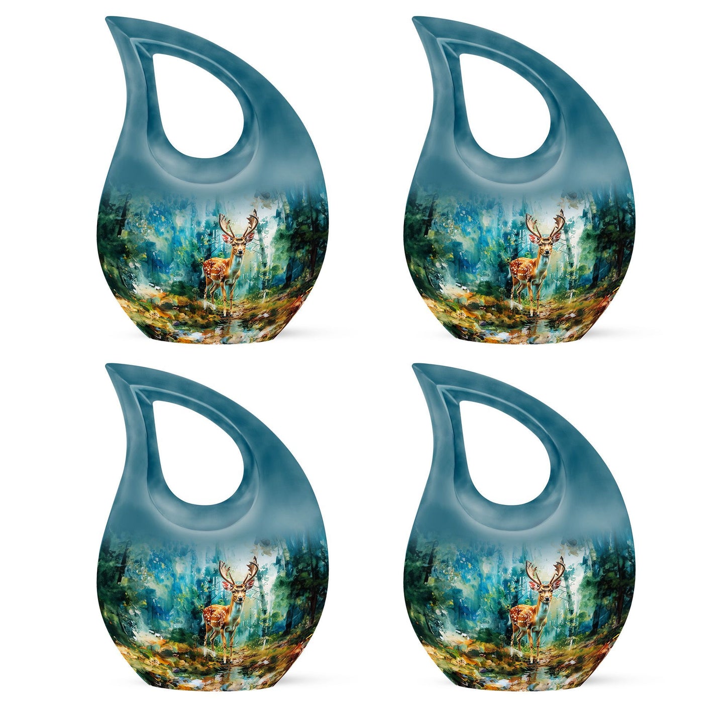 10-inch Deer themed Cross Drop Urn