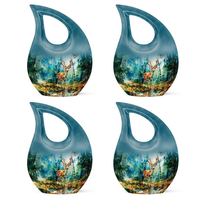 10-inch Deer themed Cross Drop Urn