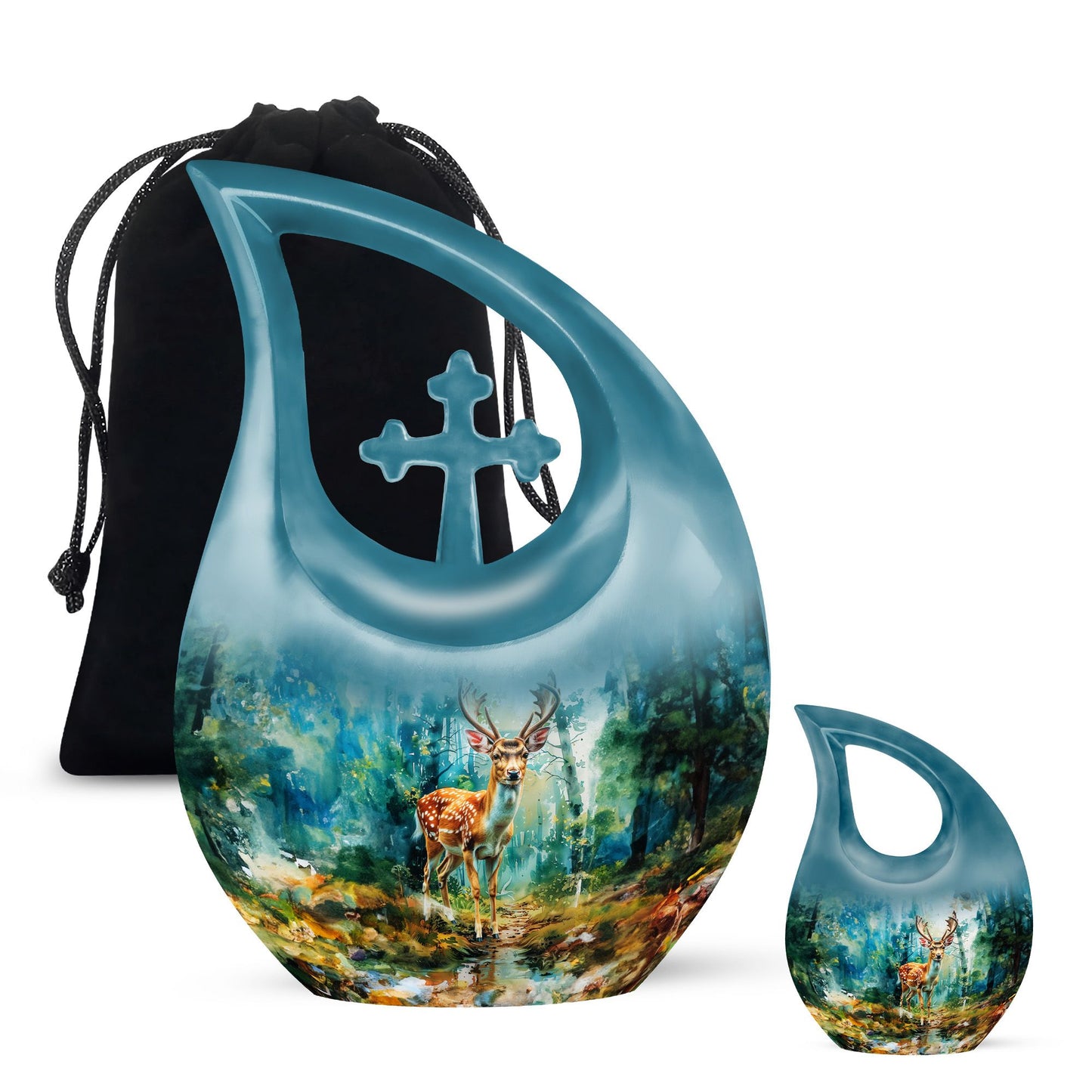 Personalized Deer Cremation Urn for Human Ashes - 10-inch, 200 cu in - Yatskia