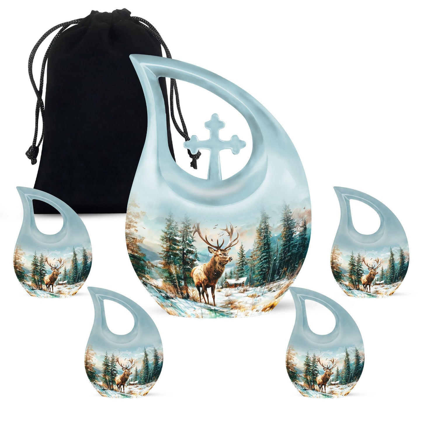 Personalized Deer Cremation Urn for Human Ashes - 10-inch, 200 cu in - Yatskia