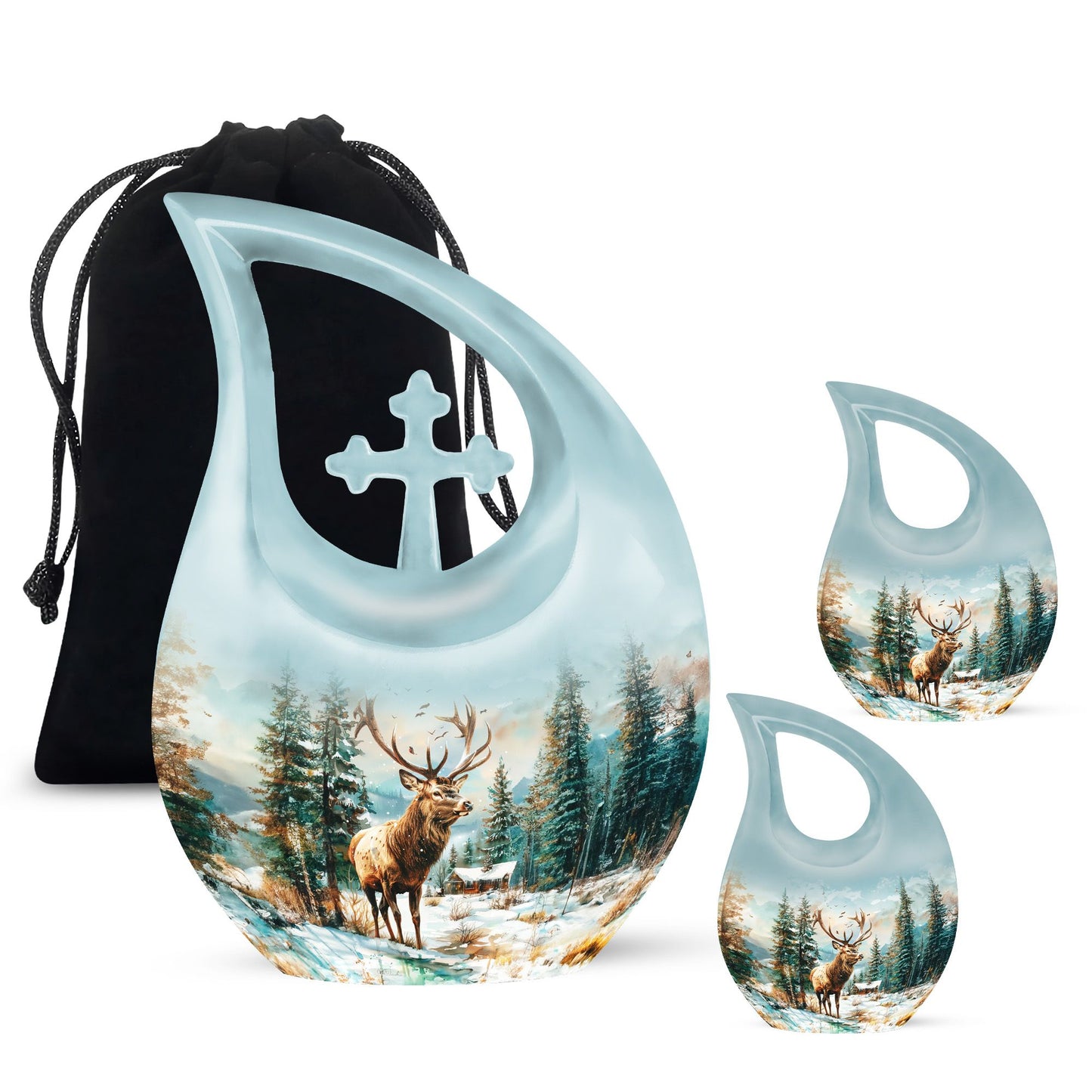 Personalized Deer Cremation Urn for Human Ashes - 10-inch, 200 cu in - Yatskia
