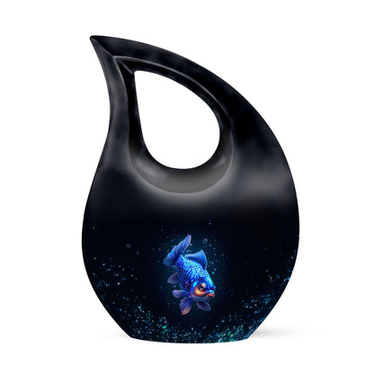 10-inch Fish Theme Cross Drop Urn for Human Ashes