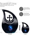 10-inch Fish Theme Cross Drop Urn for Human Ashes
