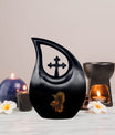 10-inch Fish themed Cross Drop design urn