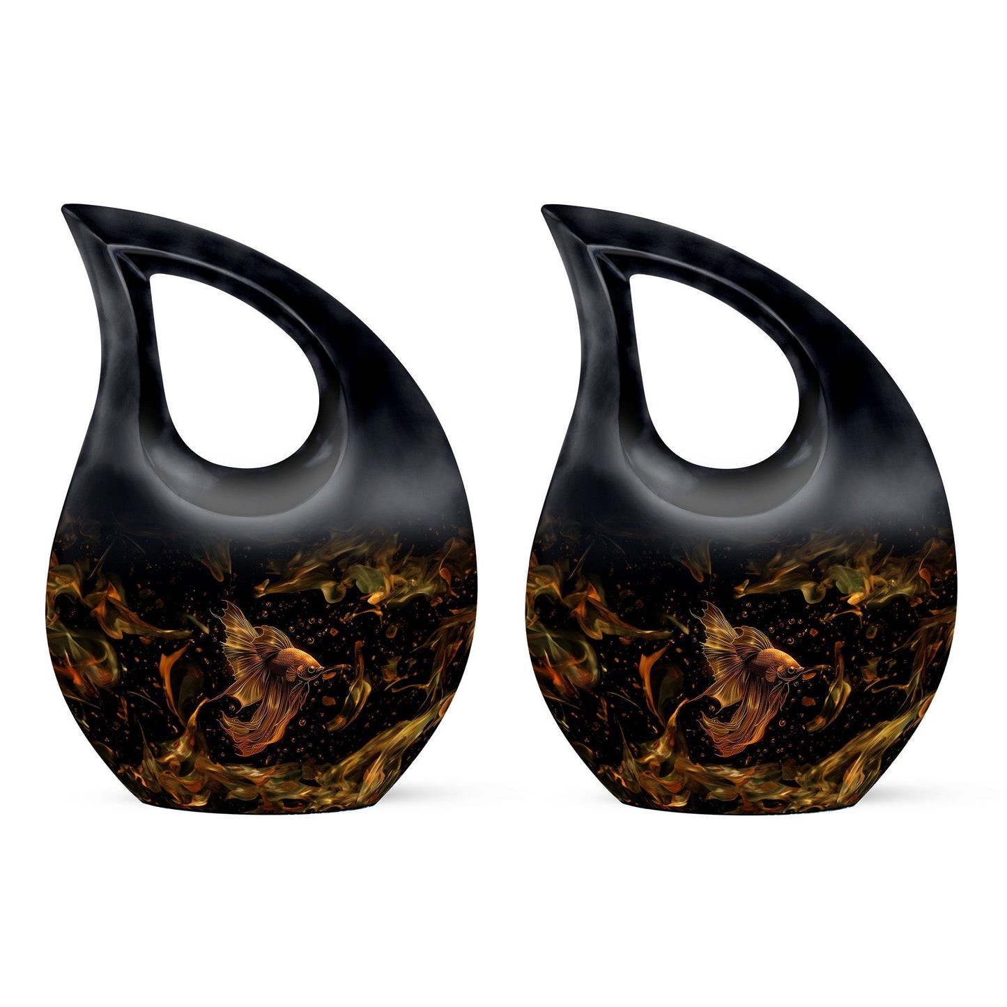 Affordable 10-inch Fish Urn with Cross Drop design