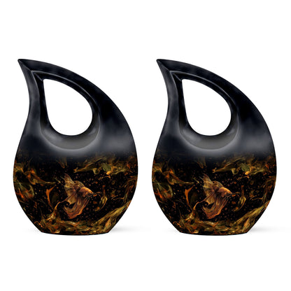 Affordable 10-inch Fish Urn with Cross Drop design