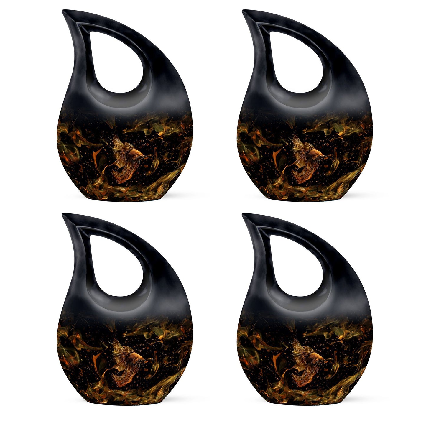 Affordable 10-inch Fish Urn with Cross Drop design