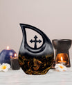 Affordable 10-inch Fish Urn with Cross Drop design