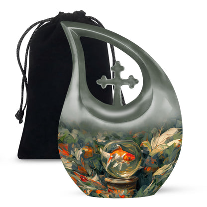 10-inch Fish-themed memorial urn