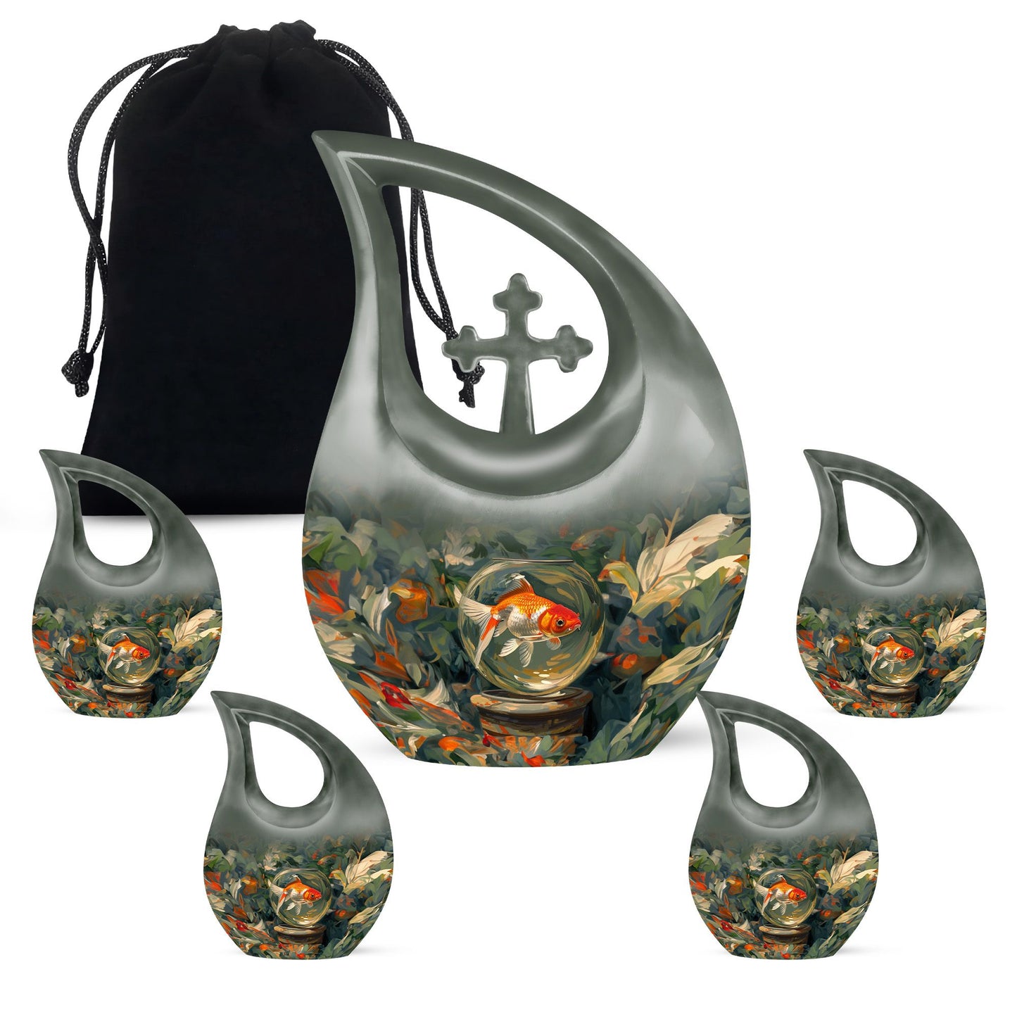 10-inch Fish-themed memorial urn