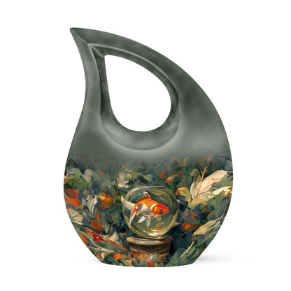 10-inch Fish-themed memorial urn