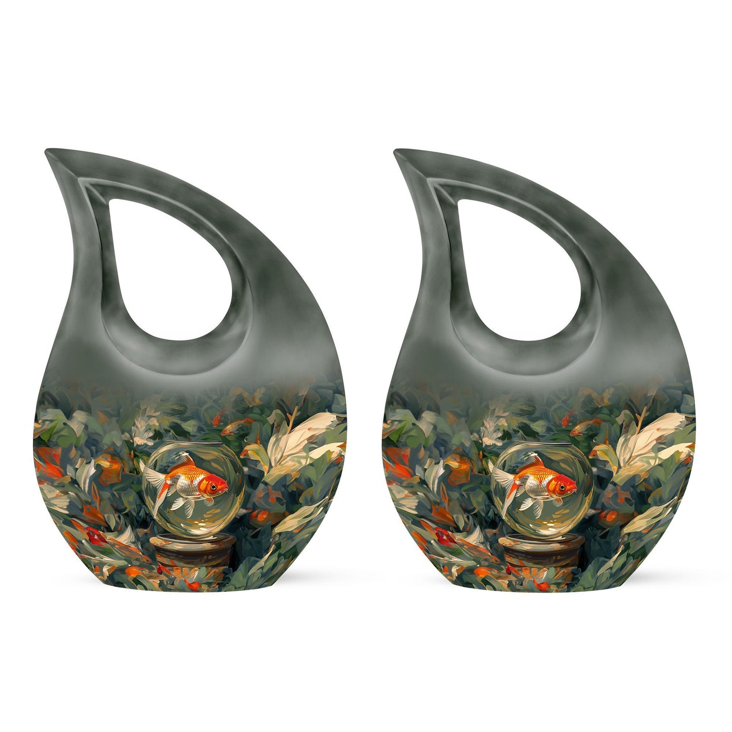 10-inch Fish-themed memorial urn