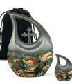 Goldfish Cremation Urn – Sage Green Memorial Urn For Mom or Dad