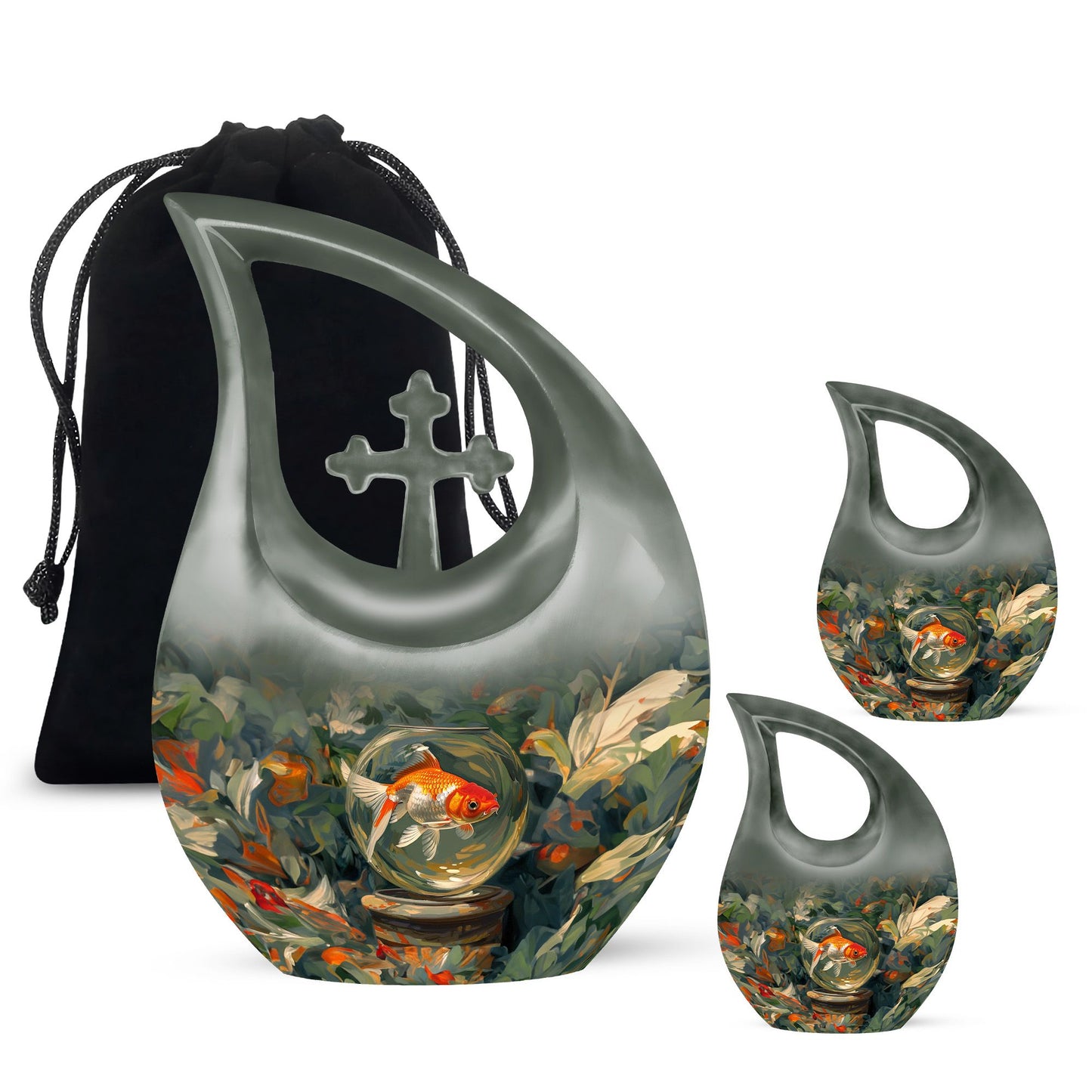 10-inch Fish-themed memorial urn