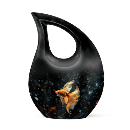 10 Inch Fish-themed Cross Drop Memorial Urn