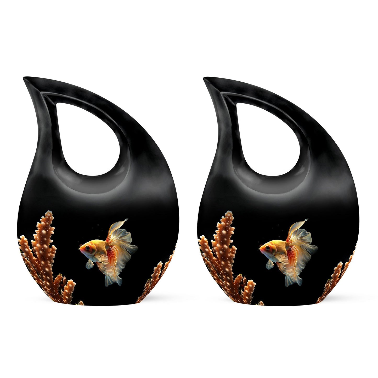 Fish Themed Cross Drop Large Urn for Human Ashes