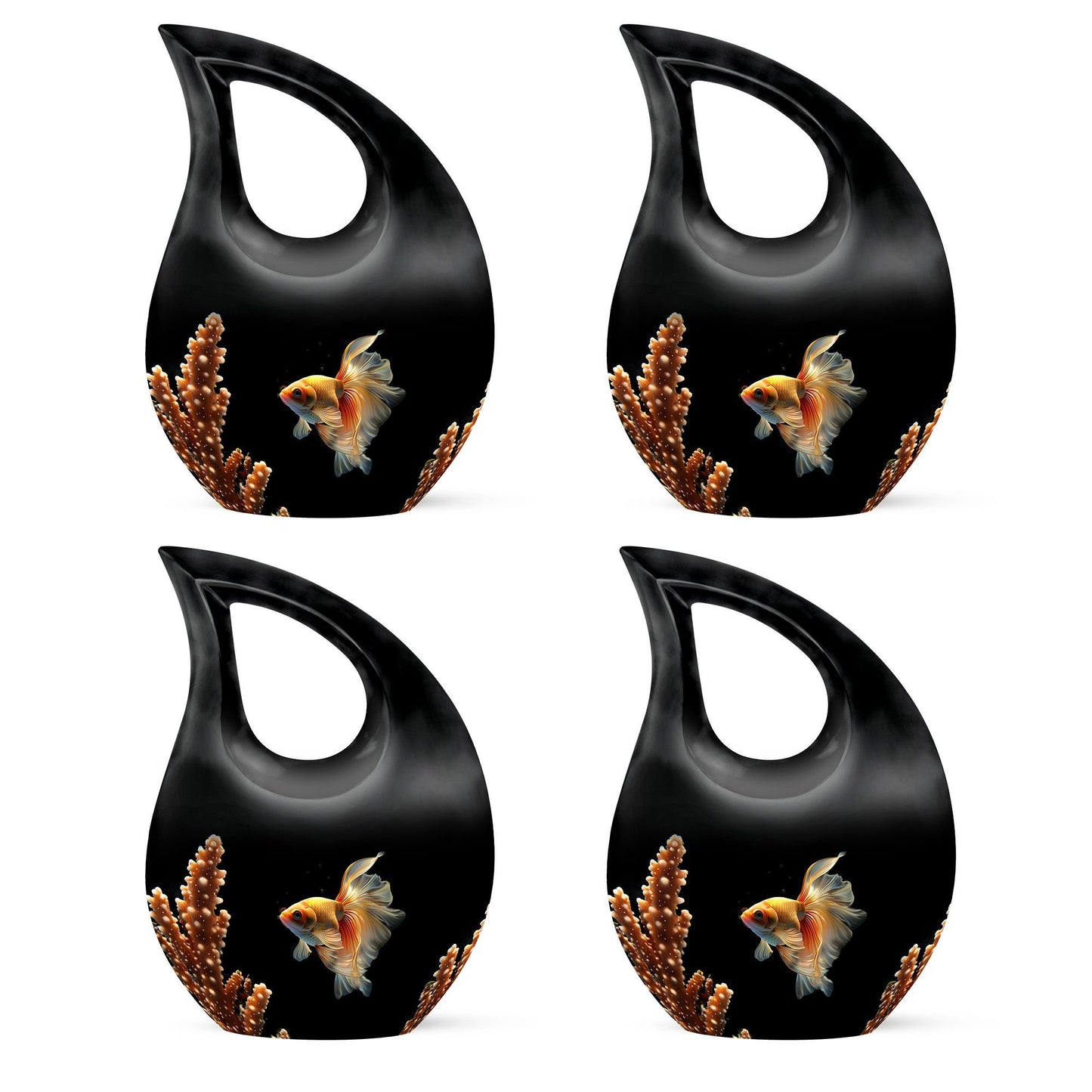 Fish Themed Cross Drop Large Urn for Human Ashes