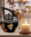 Fish Themed Cross Drop Large Urn for Human Ashes