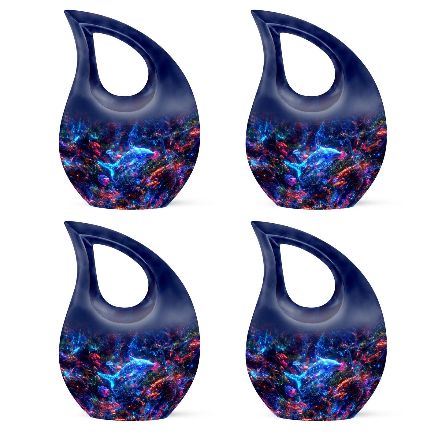 10-inch fish theme cross drop urn for human remains