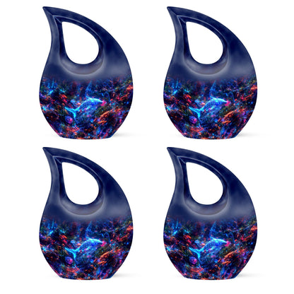 10-inch fish theme cross drop urn for human remains