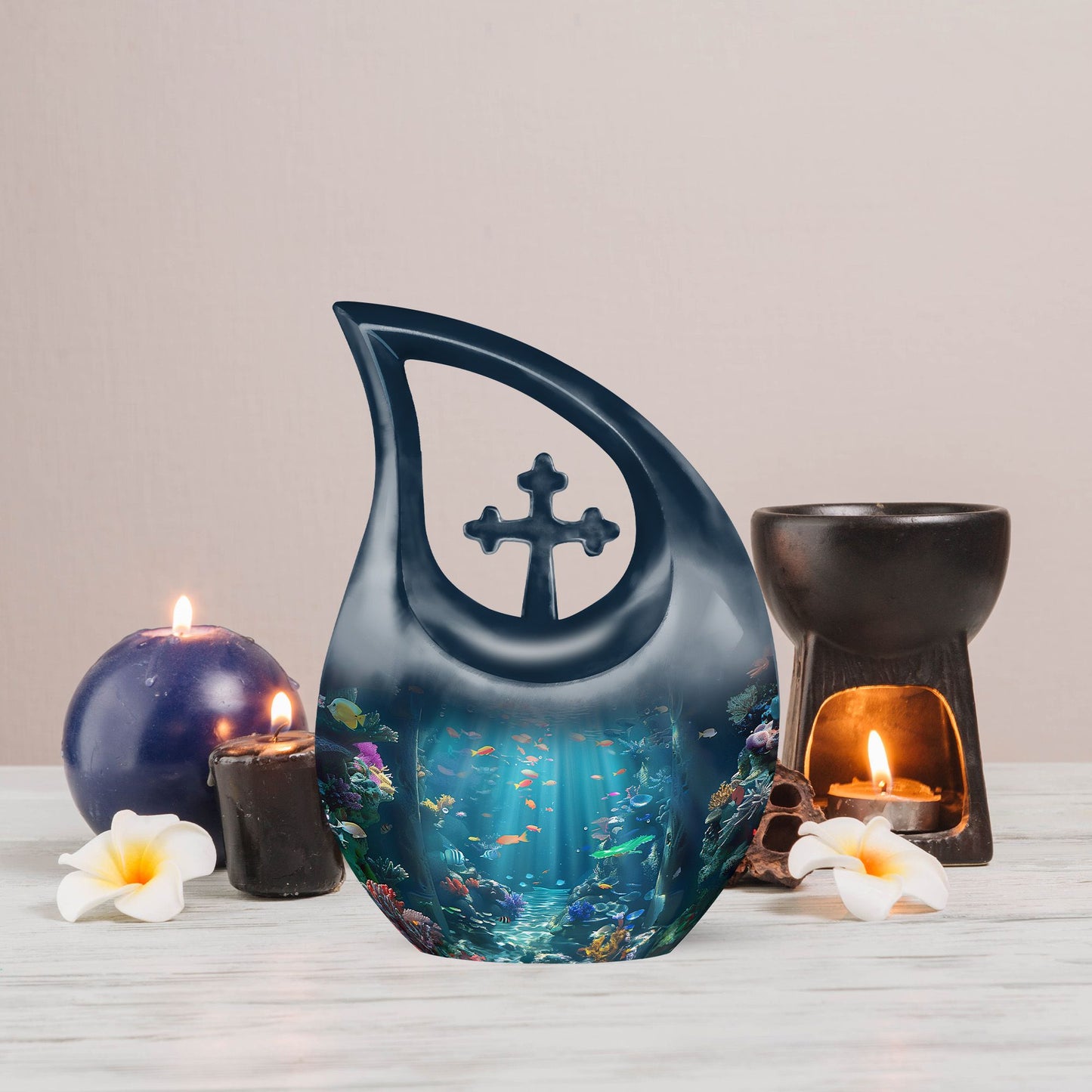 Fish Urn, Cross Drop designed Memorial Urn For Ashes