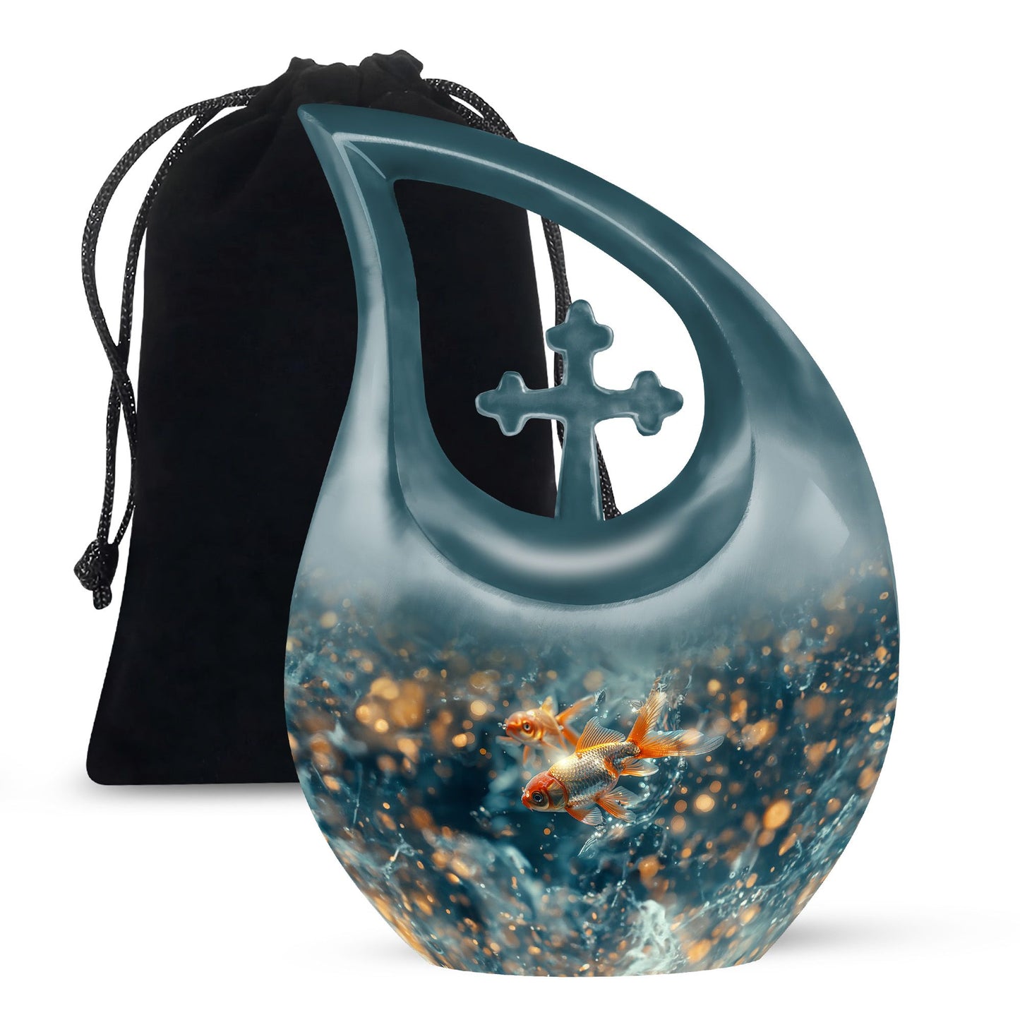 Fish Theme Large Urn 10 Inch