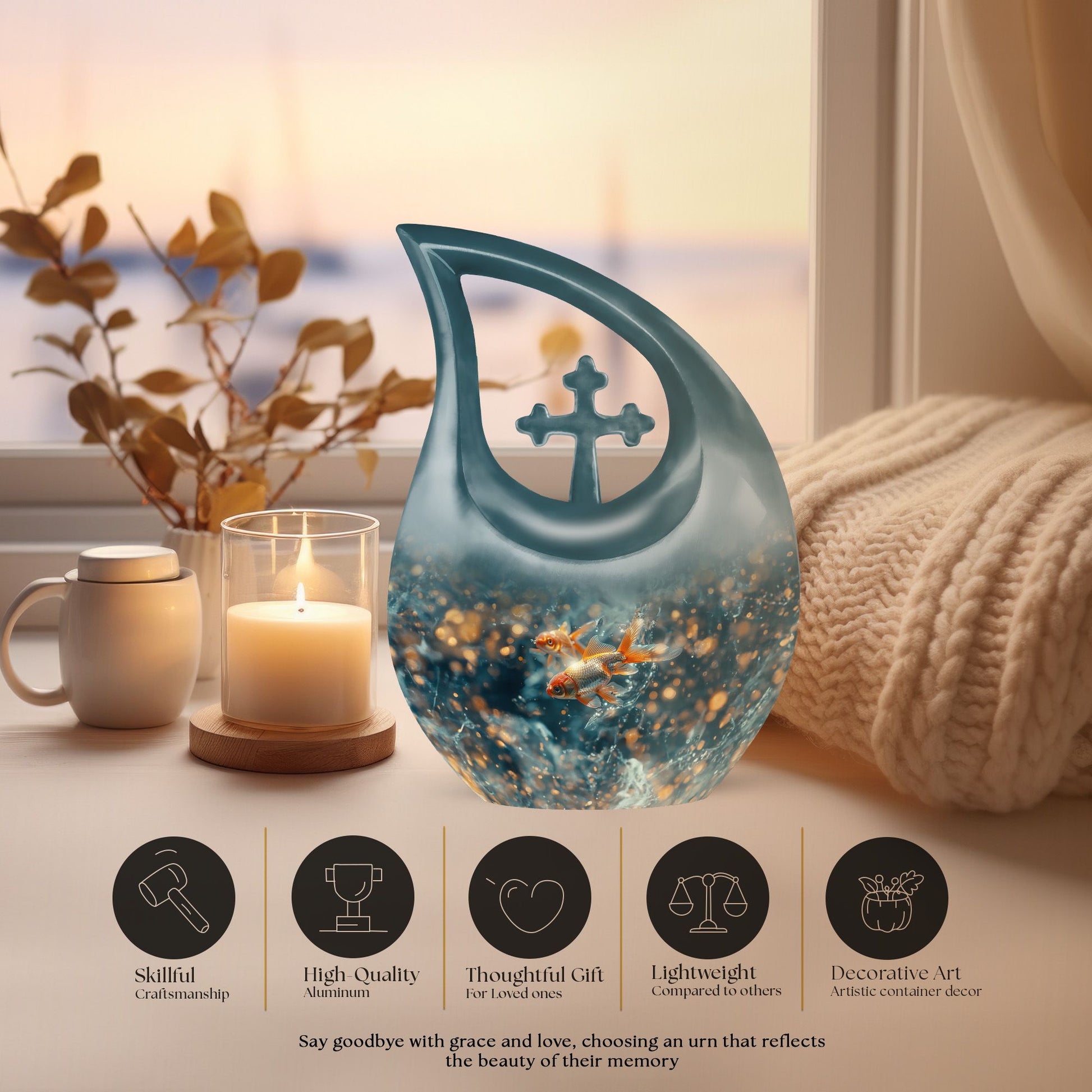 10-inch aluminium large Burial Urn