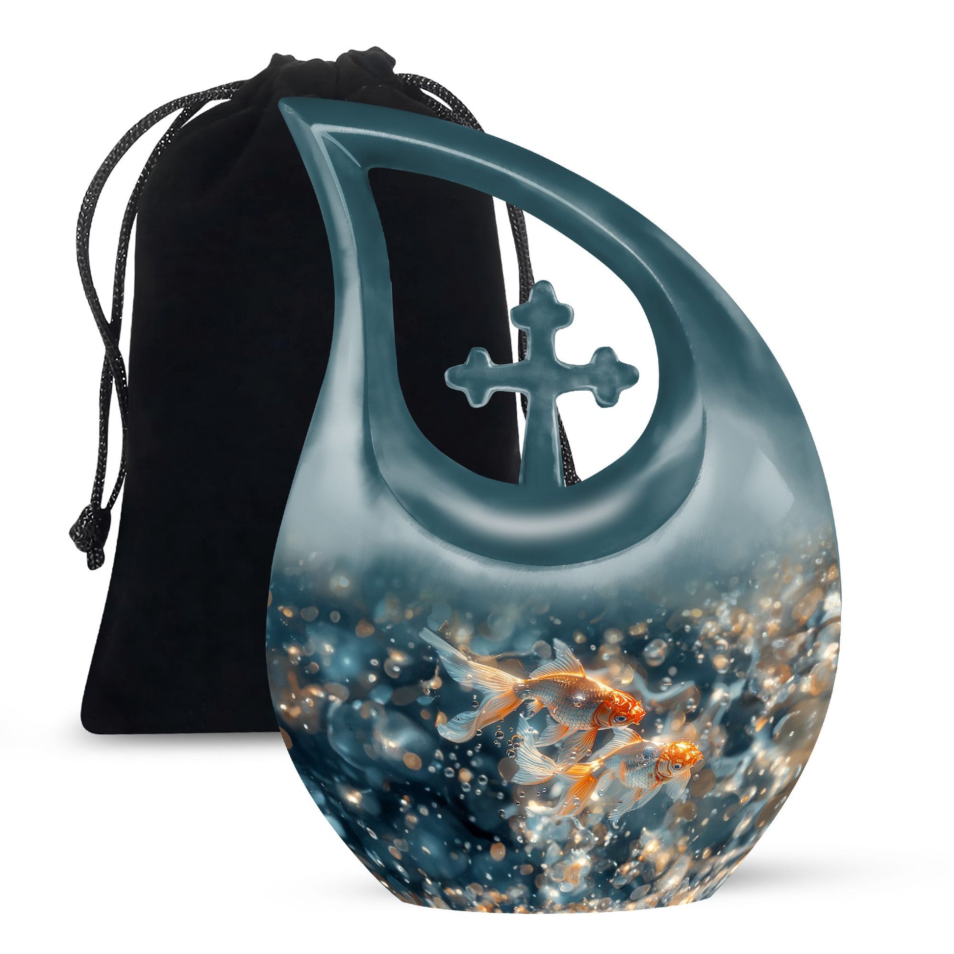 Fish Theme Large Urn 10 Inch