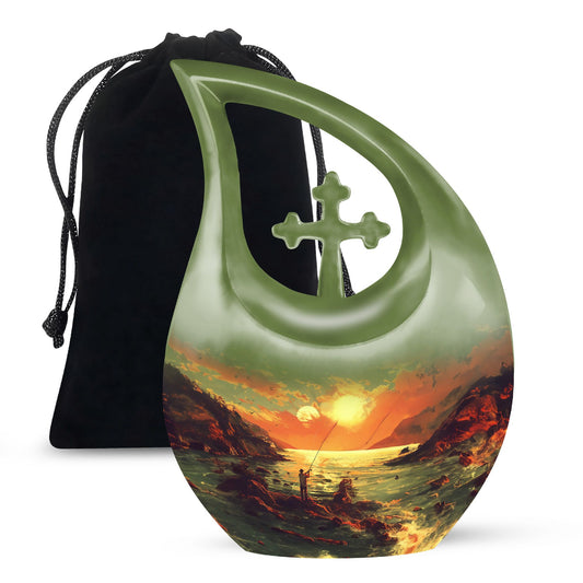 10-inch Cross Drop Fishing Urn