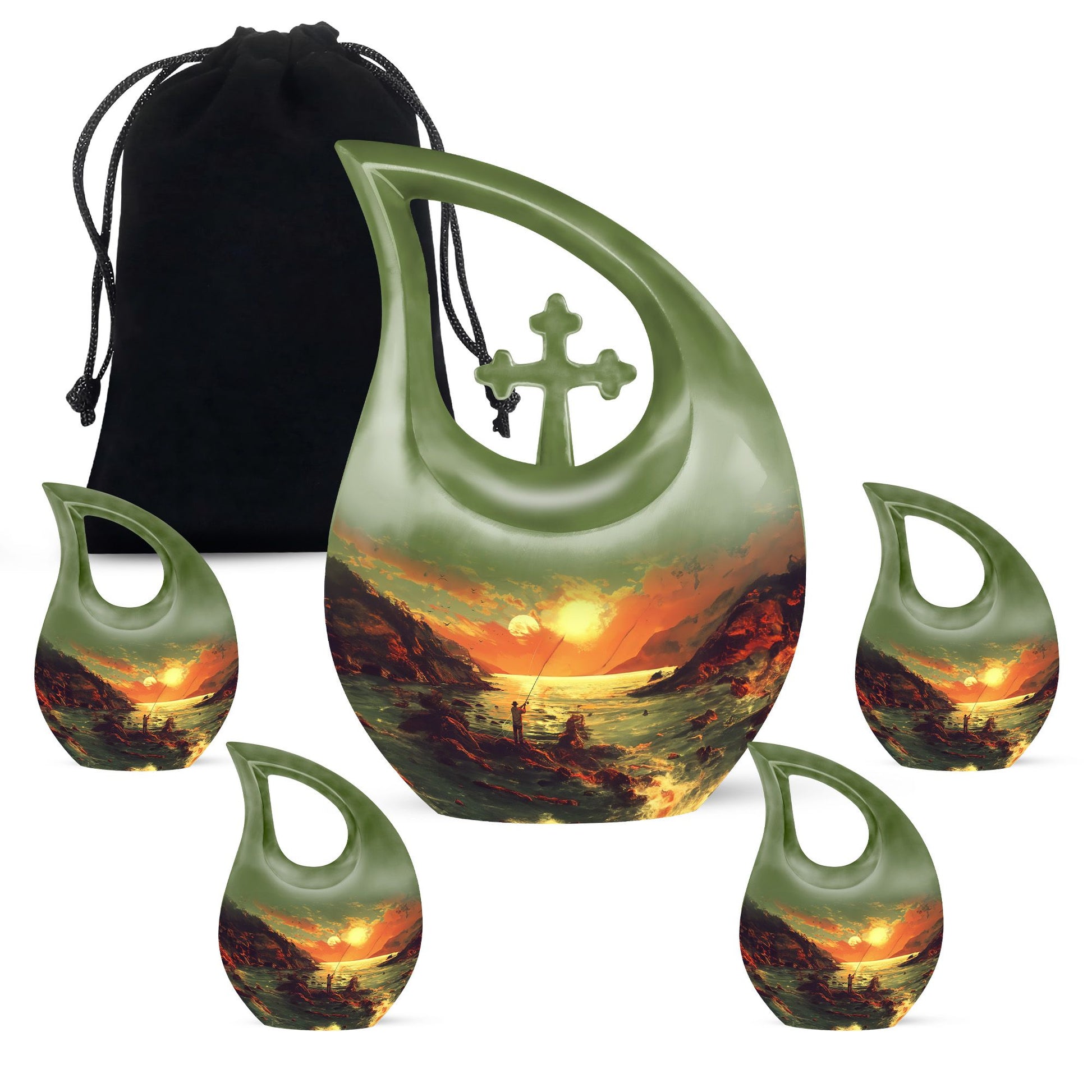 10-inch Cross Drop Fishing Urn