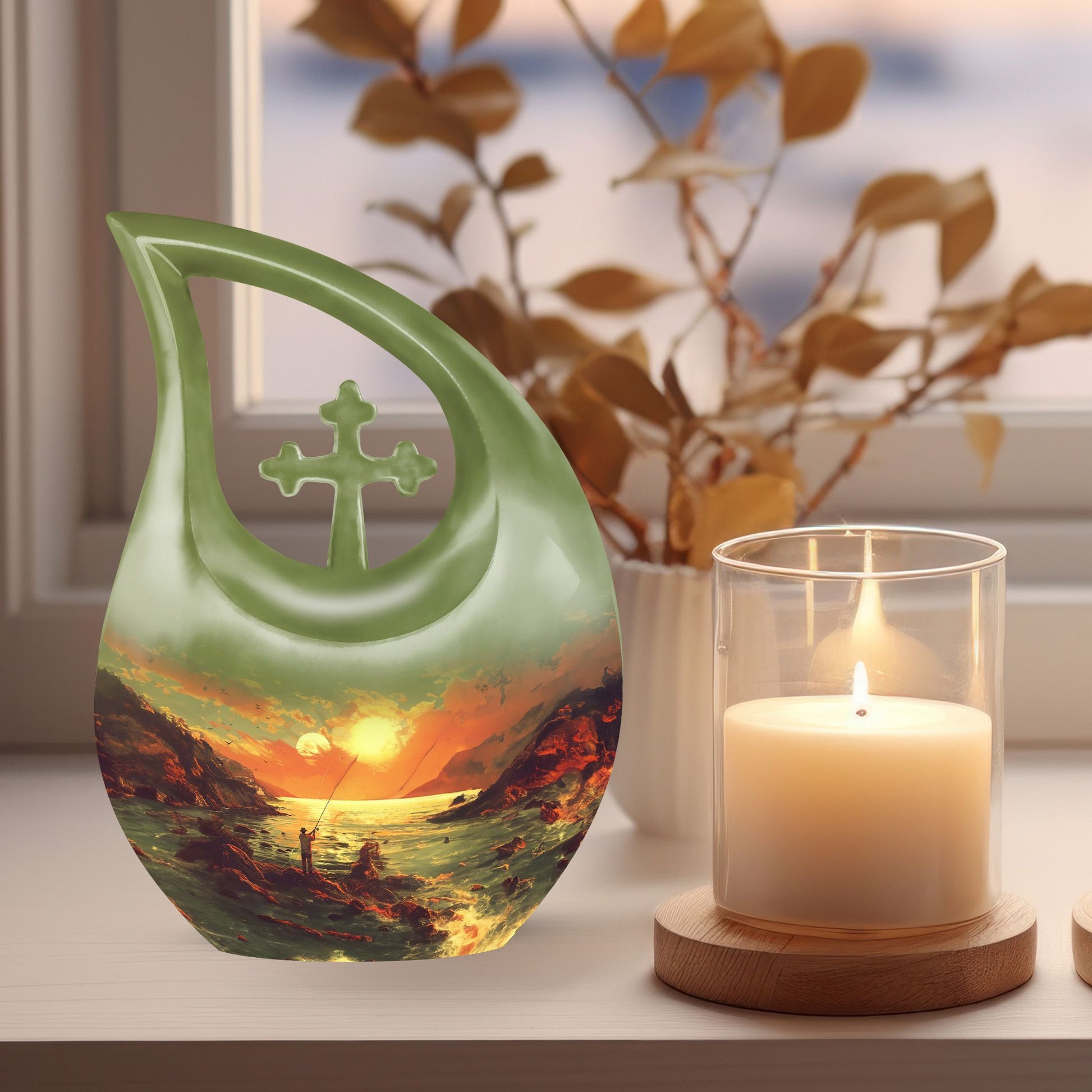 10-inch Cross Drop Fishing Urn