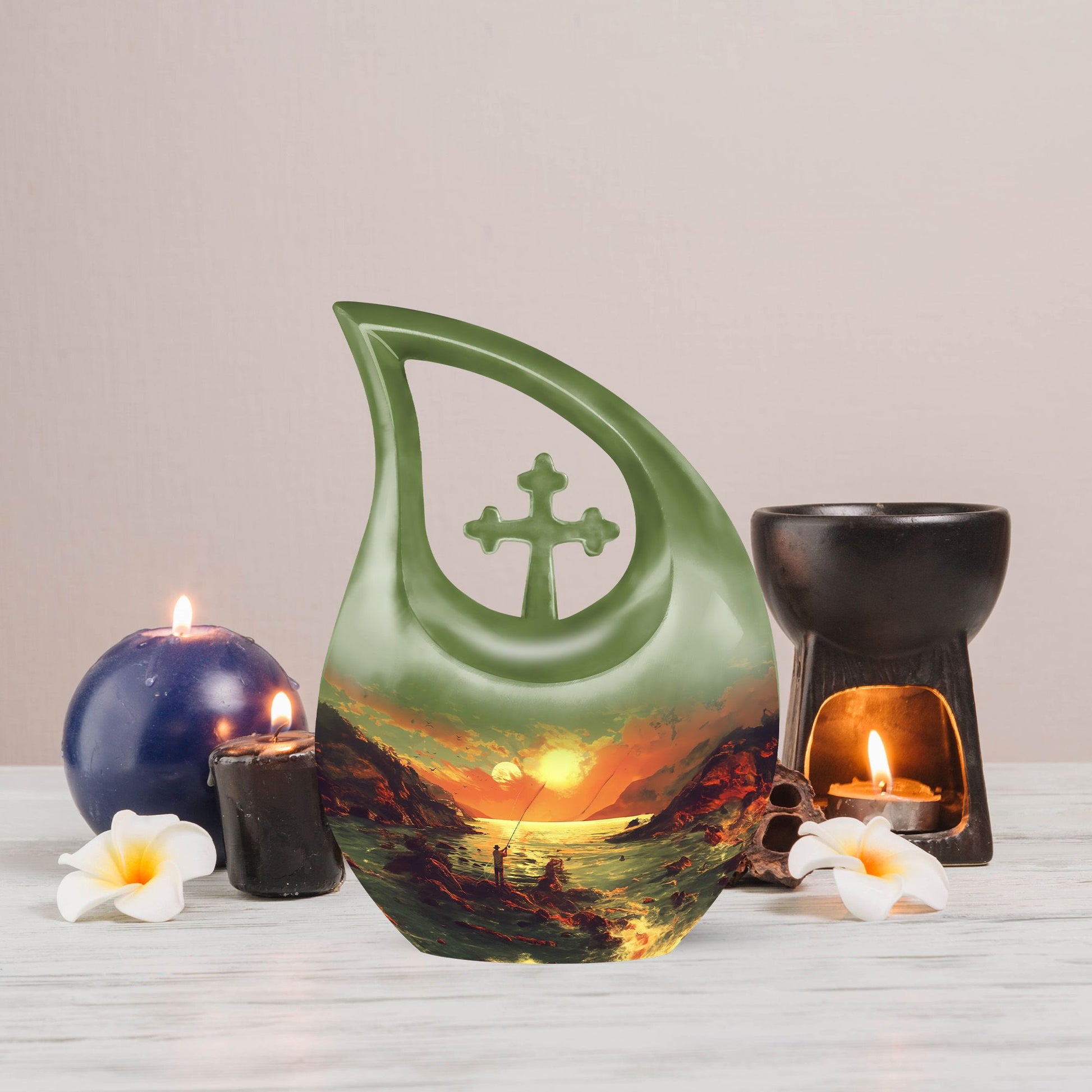 10-inch Cross Drop Fishing Urn