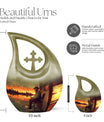 10-inch fishing themed Cross Drop urn