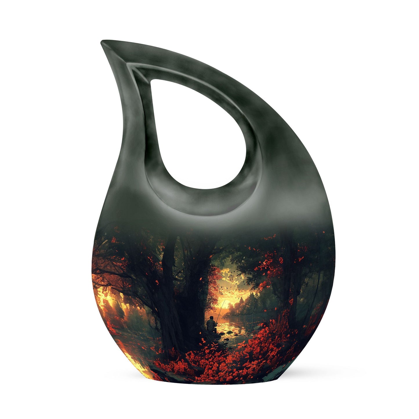 10-inch Fishing Themed Cross Drop Double Urn