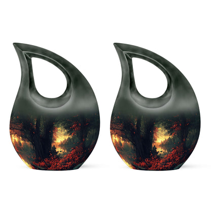 10-inch Fishing Themed Cross Drop Double Urn