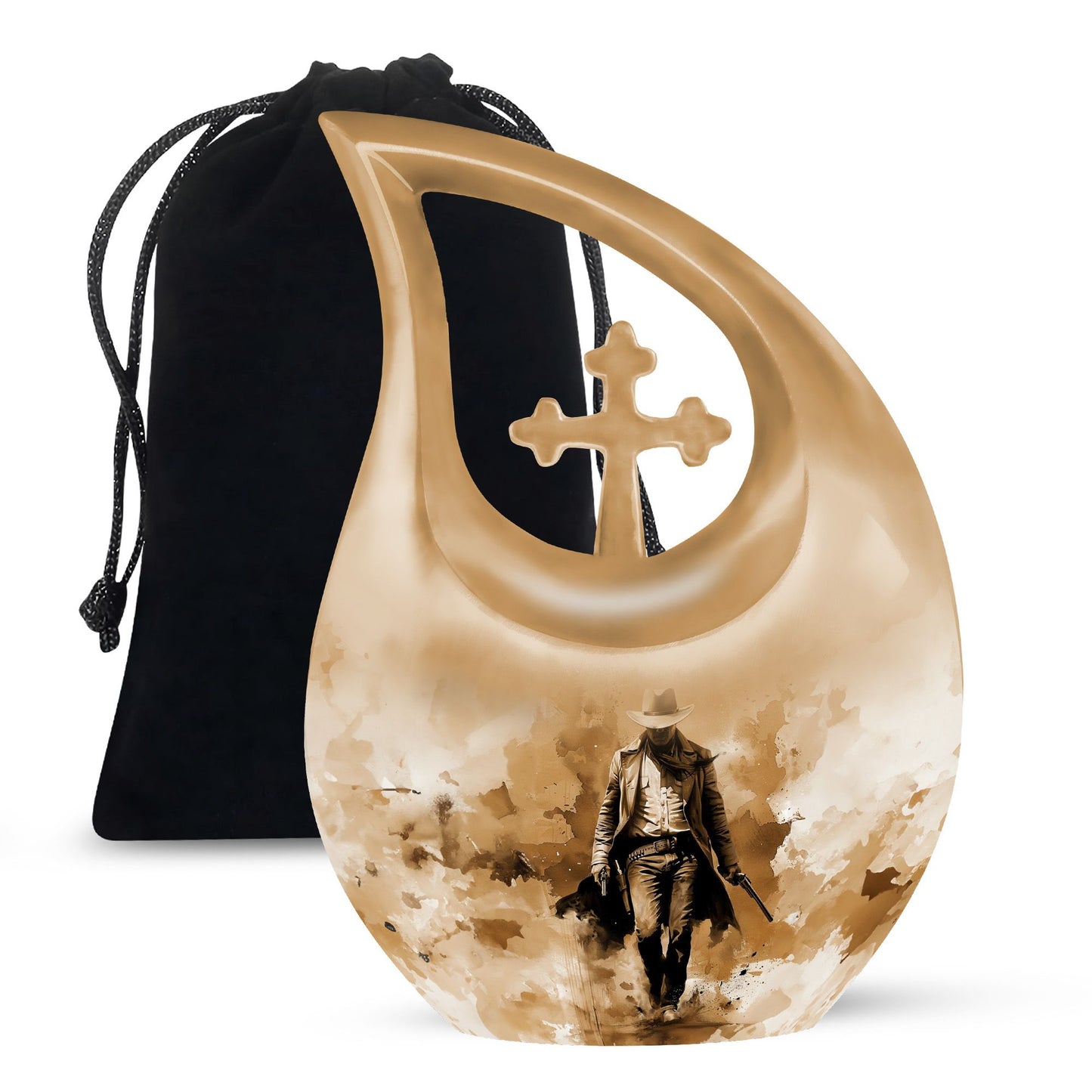 Cowboy Theme Large Urn 10 Inch