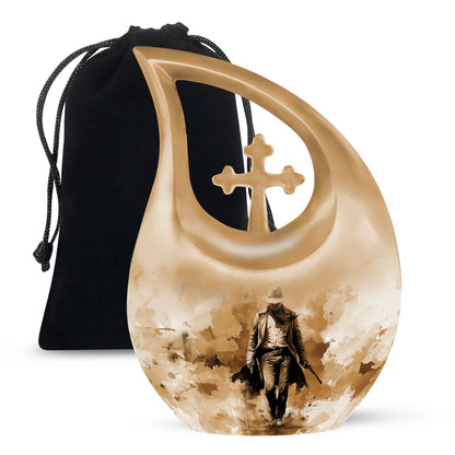 Cowboy Theme Large Urn 10 Inch