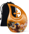 Cowboy Memorial Urn - Orange Keepsake Urns For Human Ashes