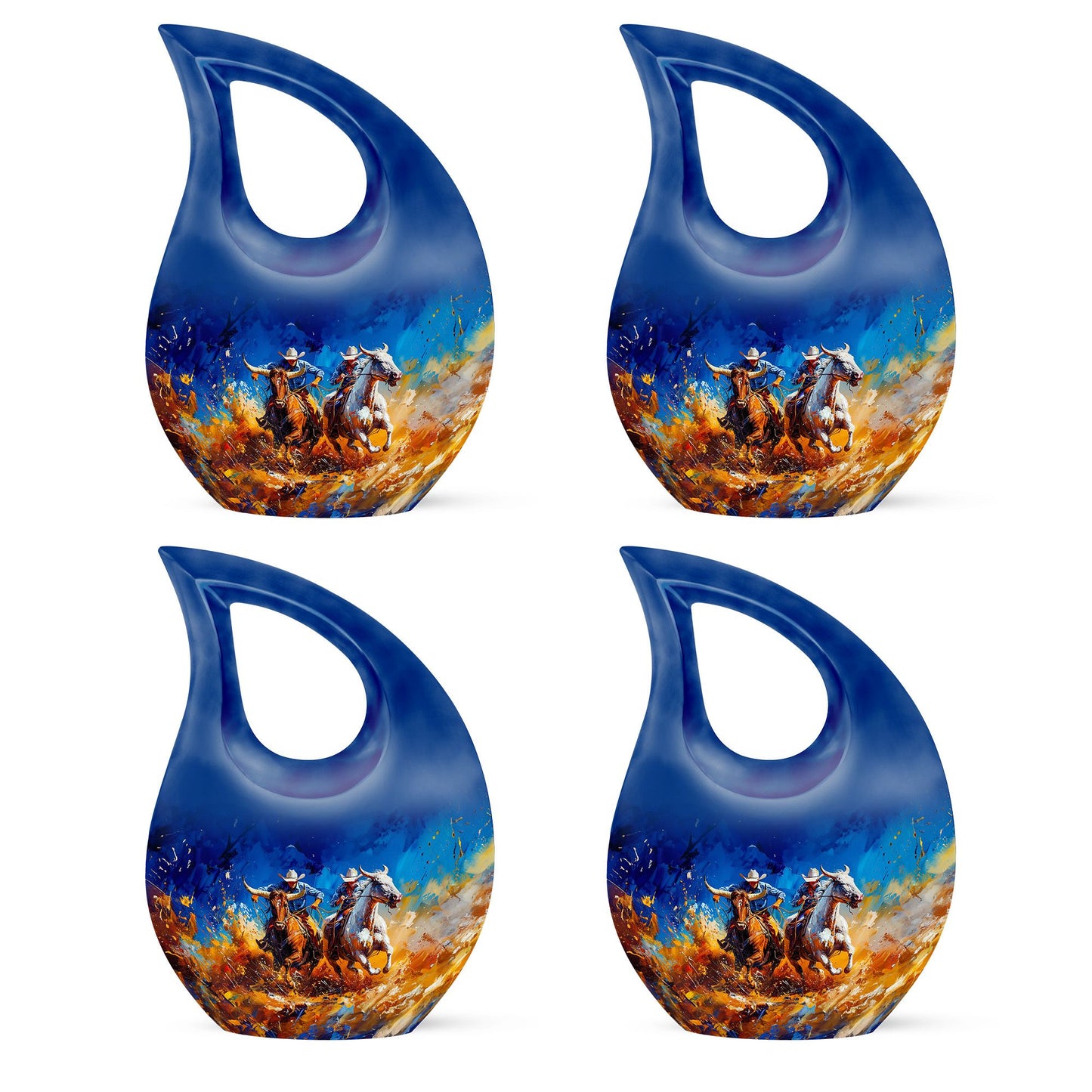 Cowboy Theme 3 Inch Keepsake Pack of 4